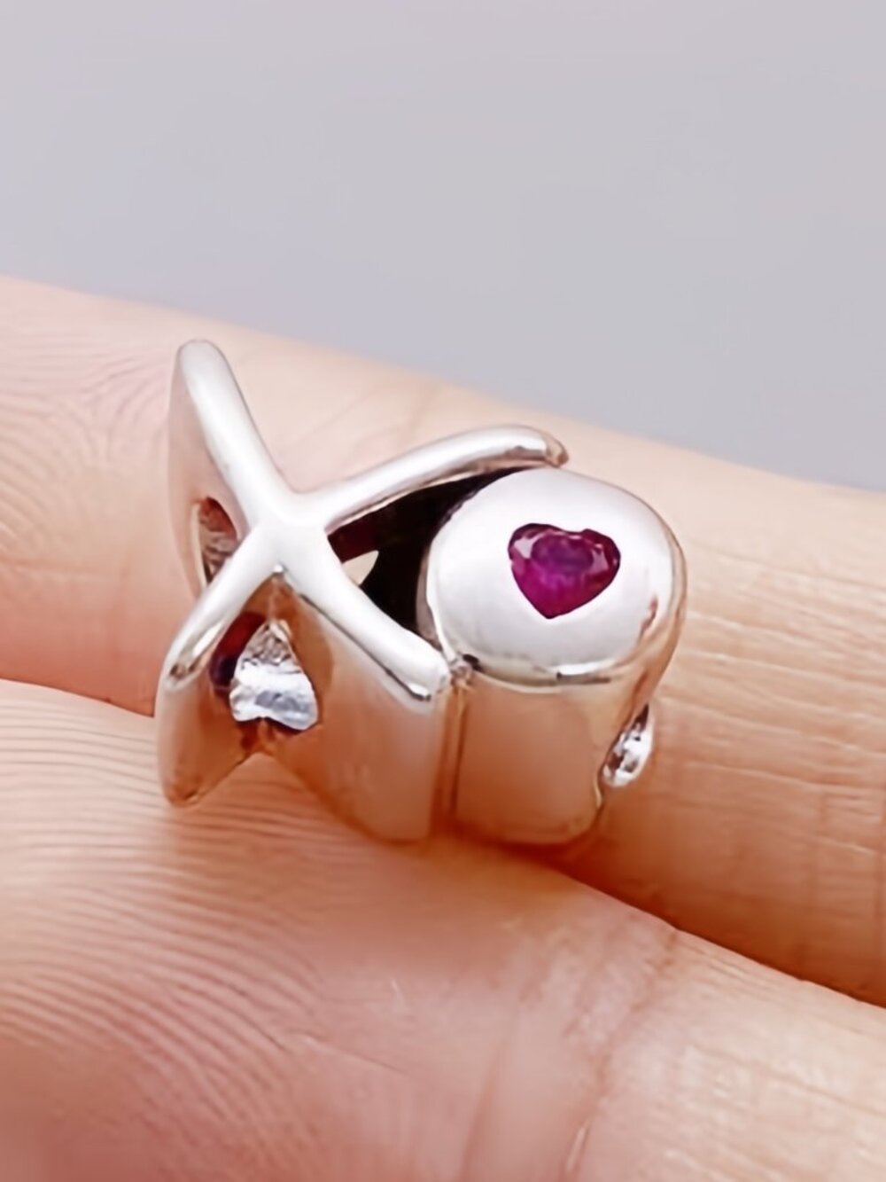 Pandora 'XO' Script CZ Charm